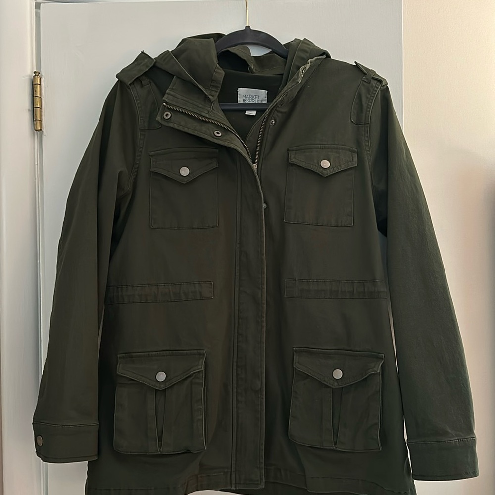 Market and Spruce hooded utility jacket